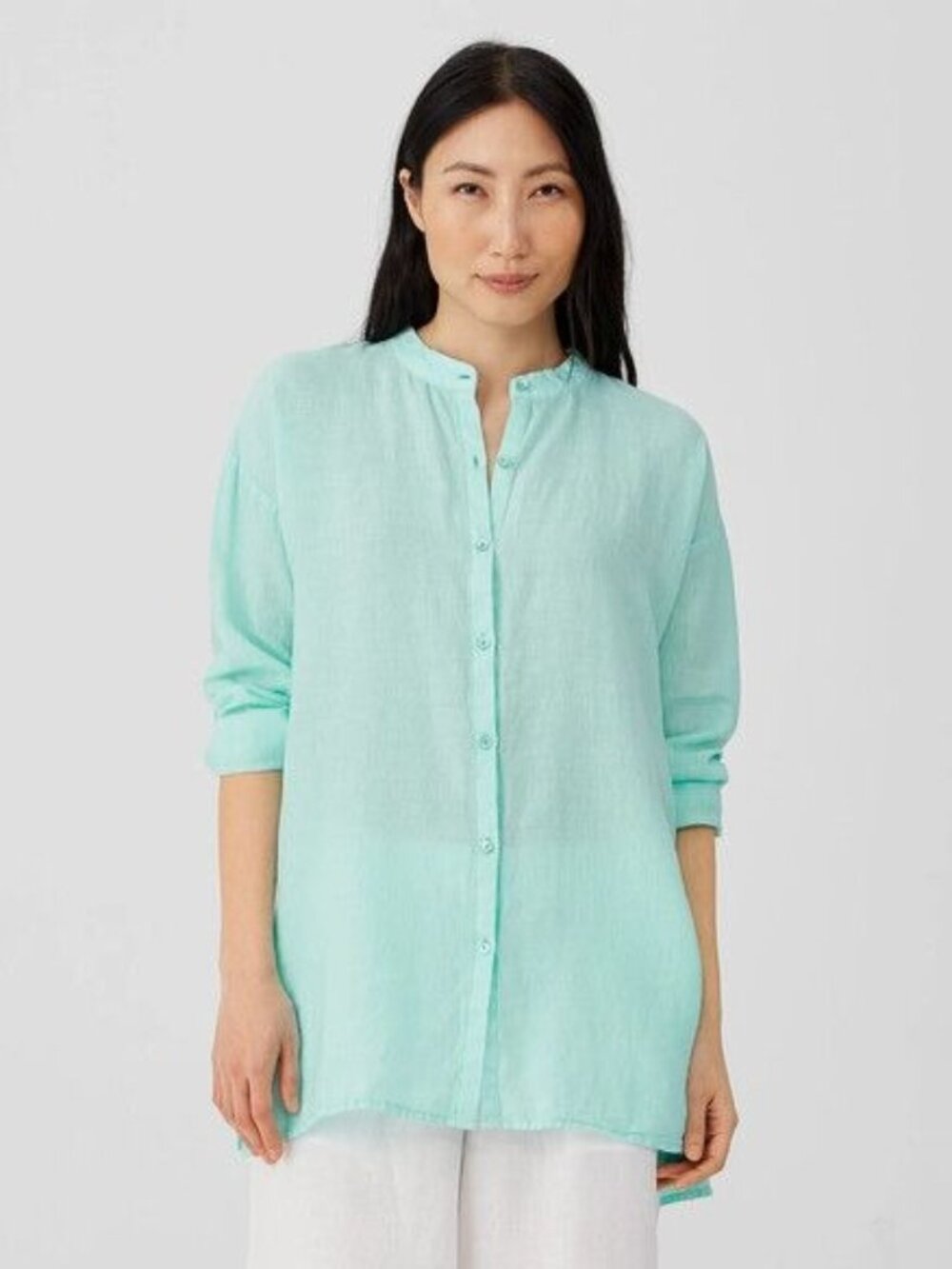 Eileen Fisher Blue Linen Tunic, Size Medium
